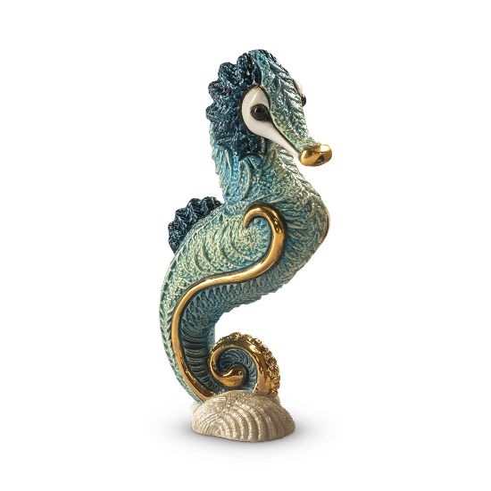 Turquoise Seahorse Figurine by De Rosa