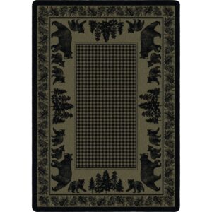 Bear Family - Green – Mountain Lodge Retreat Area Rug