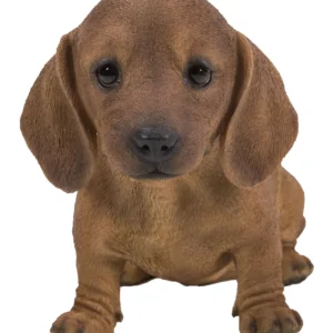 Brown Dachshund Sitting Statue Figurine