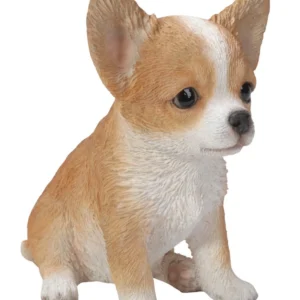 Brown & White Chihuahua Puppy Figurine
