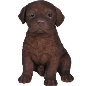 Chocolate Labrador Puppy Statue Figurine
