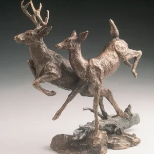 Deer Bronze Sculpture by Mark Hopkins