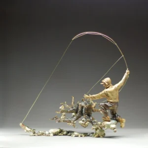 The Strike Fisherman Sculpture by Mark Hopkins