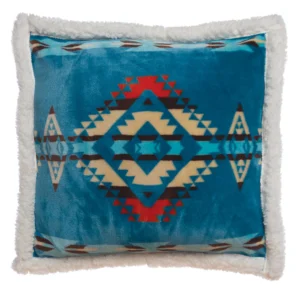 Turquoise Southwest Plush Sherpa Pillow