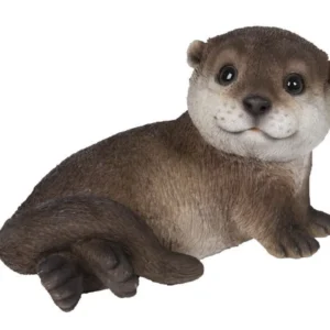 Otter Laying Back Statue Figurine