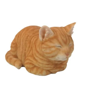 Orange Tabby Cat Sleeping Statue Figurine