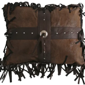 Concho Cross Faux Leather Pillow