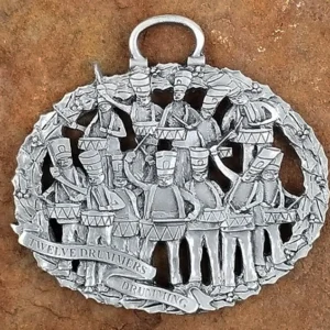 Twelve Drummers Drumming Pewter Christmas Ornament by Andy Schumann