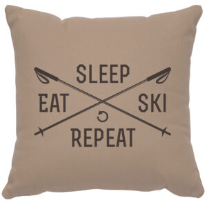 Sleep, Eat, Ski Image Pillow 16×16