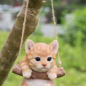 Hanging Tabby Kitten Statue Figurine