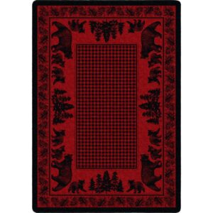 Bear Family – Red – Mountain Lodge Retreat Area Rug