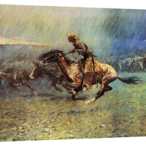 The Stampede by Frederic Remington – 24 x 16 in Premium Museum Wrapped Canvas