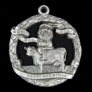 “Moo Christmas” Pewter Ornament by Andy Schumann