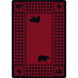 Bear Refuge – Red – Mountain Cabin Retreat Area Rug