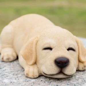 Sleeping Labrador Puppy Statue Figurine