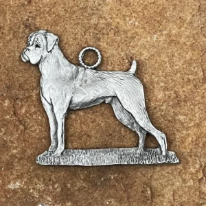 Boxer Pewter Ornament by Andy Schumann