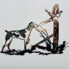 Brittany Spaniel and Pheasant Metal Wall Decor