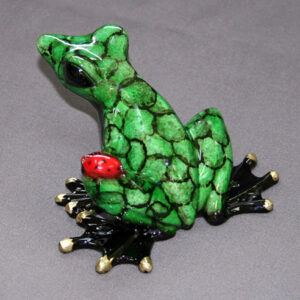 Bugsy Bronze Frog Sculpture by Barry Stein Sculptures