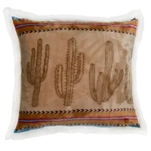 Cactus Stripe Plush Sherpa Pillow