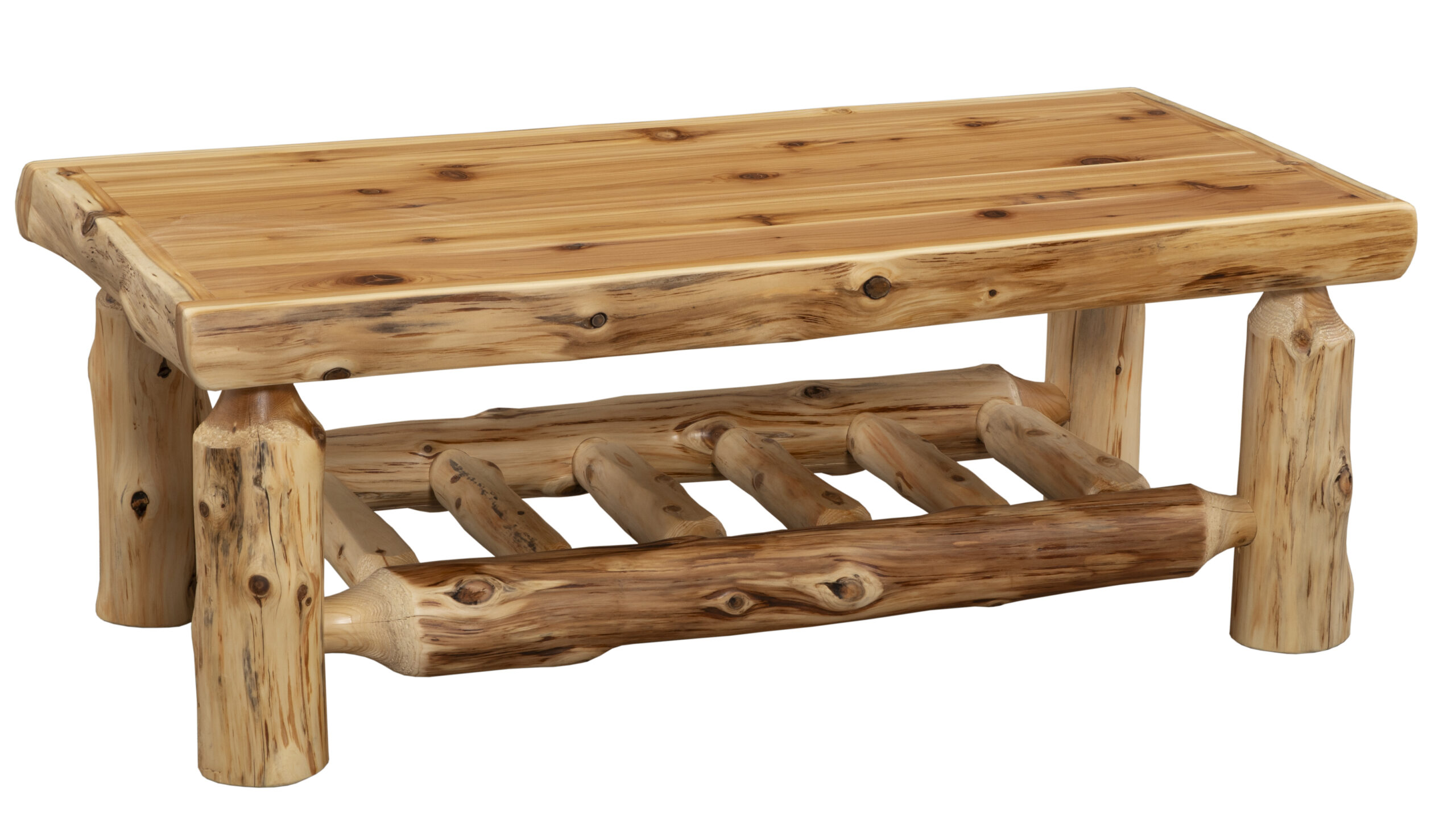 Cedar_Log_Coffee_Table Cedar Log Rectangle Coffee Table - 48" x 24"