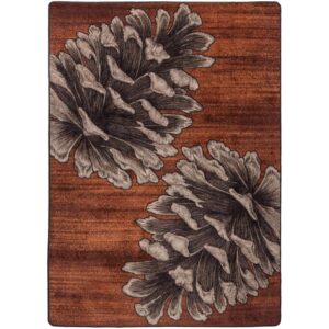 Courting Pine Cones - Rust - Mountain Cabin Retreat Area Rug