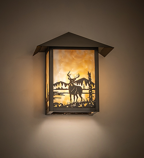 Craftsman Rustic Sconce Seneca Deer Creek Right Wall Sconce - 9" Wide
