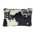 Faux Fur Cow Hide Pillow – Black