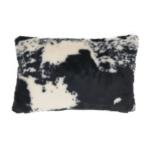 Faux Fur Cow Hide Pillow – Black