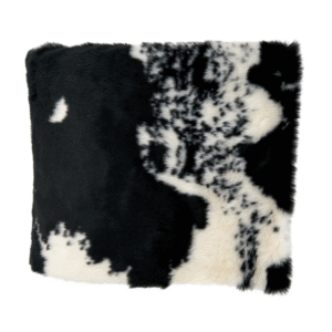 Faux Fur Cow Hide Throw – Black