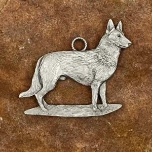 German Shepherd Pewter Ornament by Andy Schumann