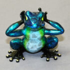 Hear No Evil Bronze Frog Sculpture by Barry Stein Sculptures