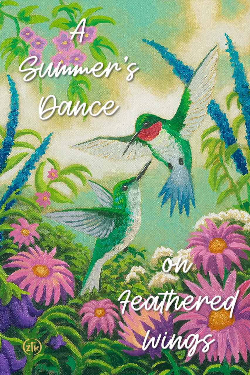 Hummingbirds_Summer Hummingbirds In Summer - 12" x 18" Wood Sign