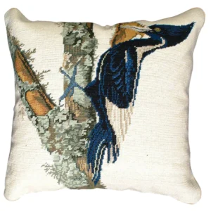 Ivory-Billed Woodpecker 18"x18" Needlepoint Pillow