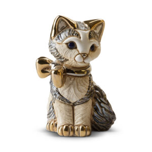Kitten with Ribbon Figurine by De Rosa