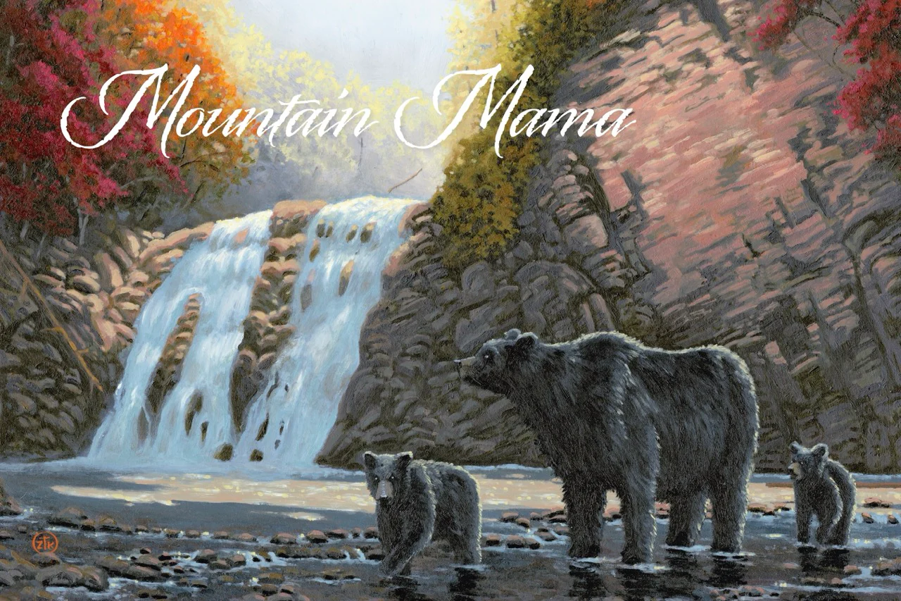 Mountain Mama - Black Bears Mountain Mama - Black Bears - 12" x 18" Wood Sign