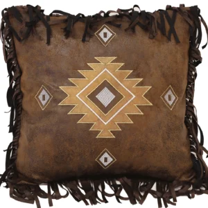 Old West Diamonds Faux Leather Pillow