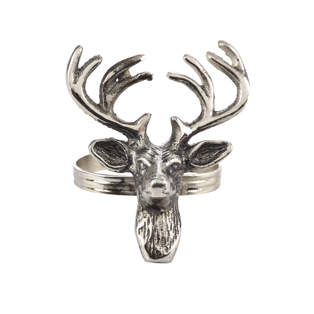 Reindeer_Napkin_Ring_Silver Reindeer Design Napkin Rings in Silver