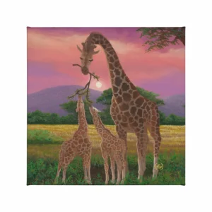 Savannah Family - Giraffes - 14" x 14" Gallery Wrapped Canvas