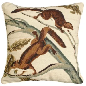 Soft-Haired Squirrel 18"x18" Needlepoint Pillow