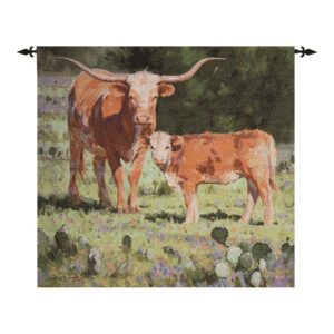 Steer and Calf Legacy Grande – Woven Tapestry