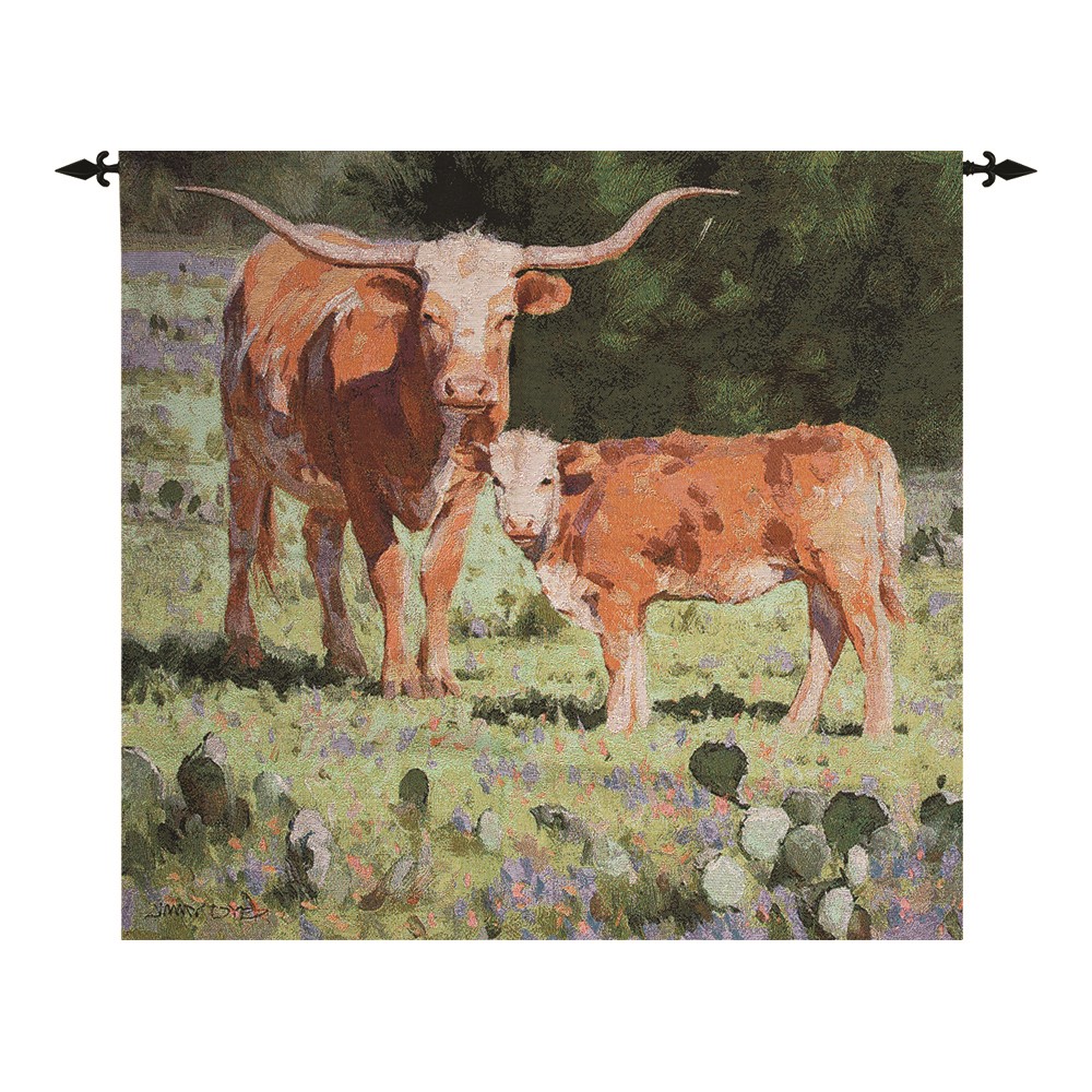 Steer and Calf Tapestry Steer and Calf Legacy Grande – Woven Tapestry