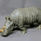White Rhinoceros Bronze Sculpture