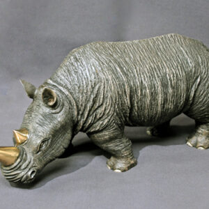 White Rhinoceros Bronze Sculpture