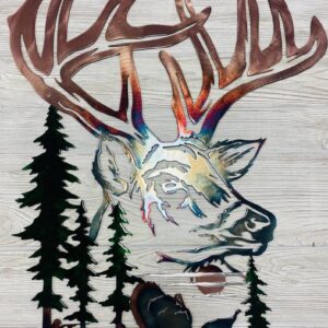 Mornings in the Woods Whitetail and Turkey Metal Wall Art