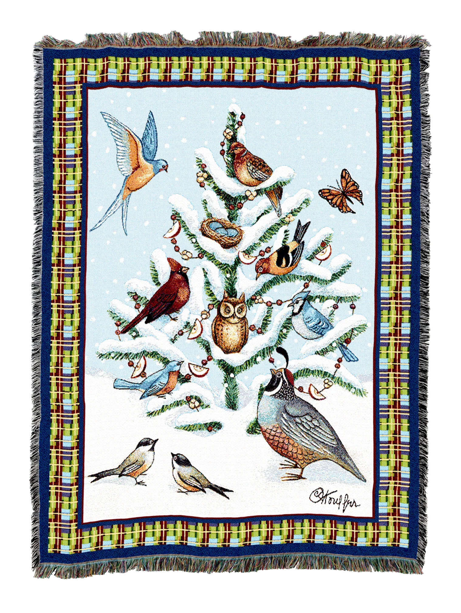 Winter Bird Haven Blanket Throw Winter Bird Haven Blanket Throw