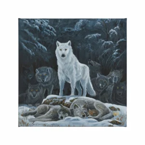 Winter Guard - Wolves - 14" x 14" Gallery Wrapped Canvas