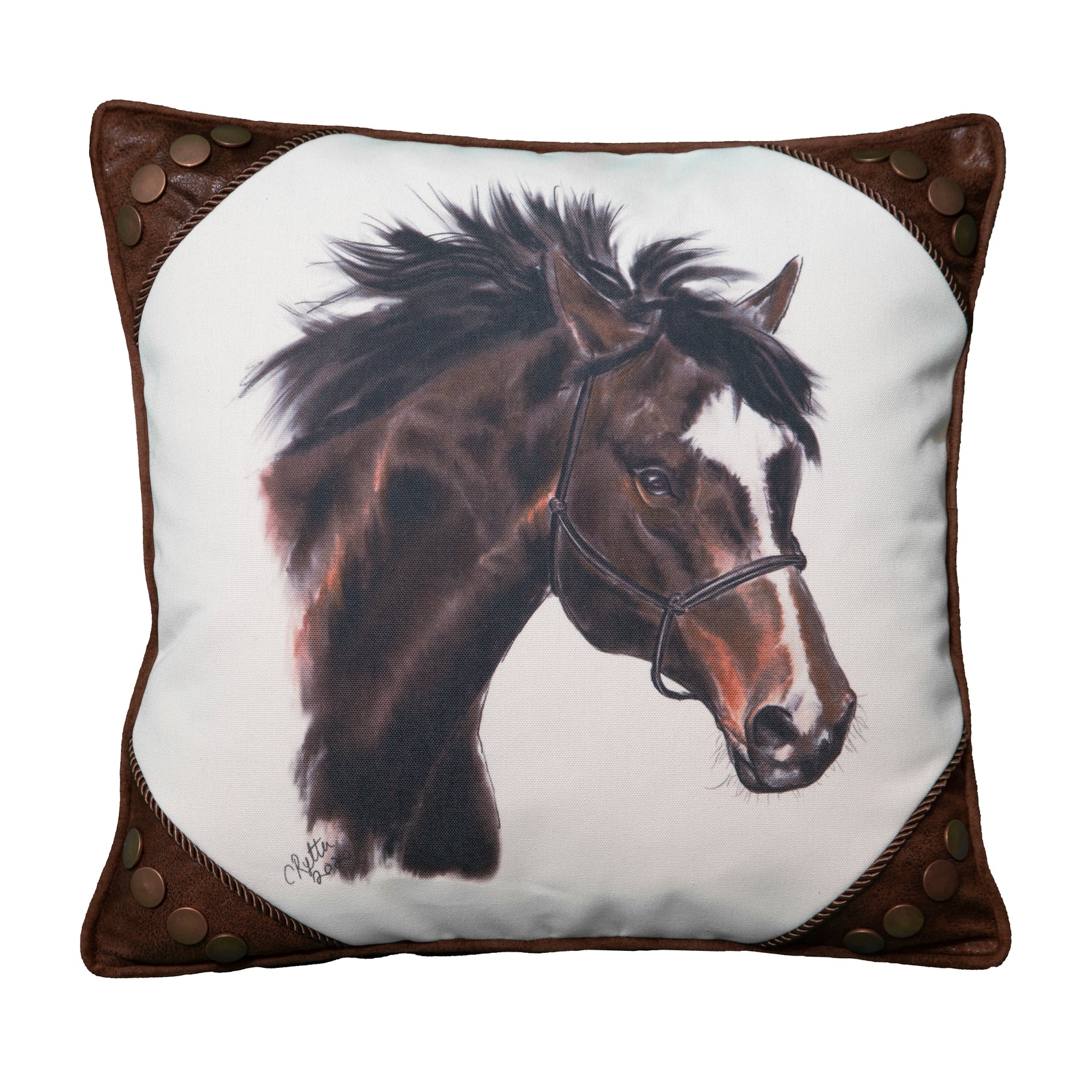 Wrangler® Painted Horse and Rivet Pillow Wrangler® Painted Horse and Rivet Pillow