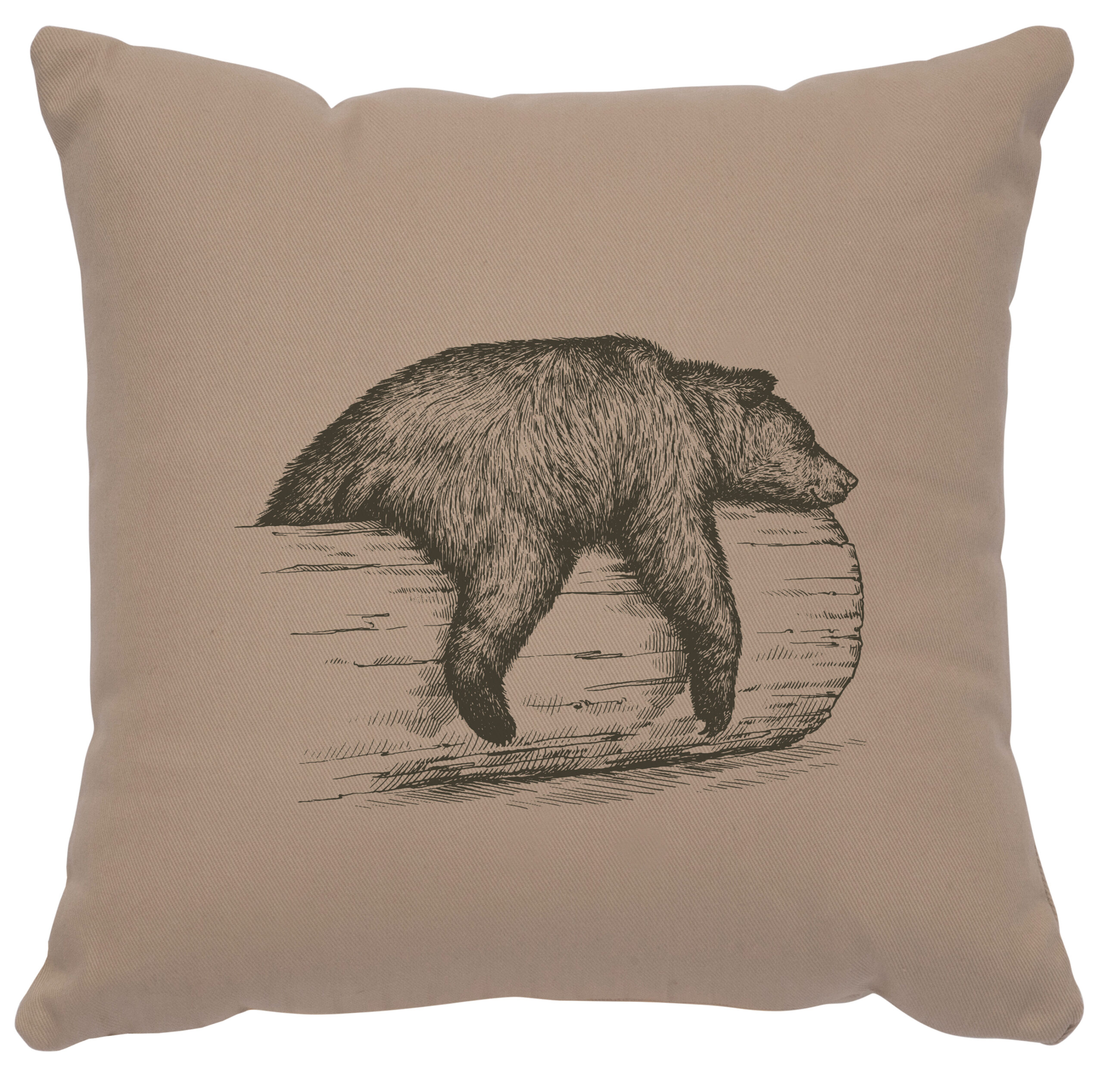 Bear on a Log Image Pillow 16×16