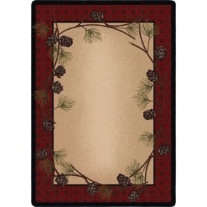 Delicate Pines – Red Plaid – Mountain Lodge Retreat Area Rug