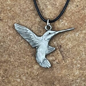 Hummingbird Jewelry Pewter Pendant by Andy Schumann